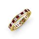 4 - Rebica 3.00 mm Princess Cut Red Garnet and Lab Grown Diamond Eternity Band 