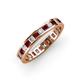 4 - Rebica 3.00 mm Princess Cut Red Garnet and Lab Grown Diamond Eternity Band 