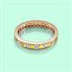 3 - Rebica 3.00 mm Princess Cut Yellow Sapphire and Lab Grown Diamond Eternity Band 