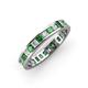 4 - Rebica 3.00 mm Princess Cut Green Garnet and Lab Grown Diamond Eternity Band 