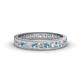 1 - Rebica 3.00 mm Princess Cut Aquamarine and Lab Grown Diamond Eternity Band 