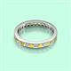 3 - Rebica 3.00 mm Princess Cut Yellow Sapphire and Lab Grown Diamond Eternity Band 