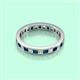 3 - Rebica 3.00 mm Princess Cut Blue Diamond and Lab Grown Diamond Eternity Band 