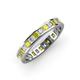 4 - Rebica 3.00 mm Princess Cut Yellow Diamond and Lab Grown Diamond Eternity Band 