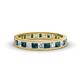 1 - Rebica 3.00 mm Princess Cut London Blue Topaz and Lab Grown Diamond Eternity Band 