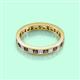 3 - Rebica 3.00 mm Princess Cut Lab Created Alexandrite and Lab Grown Diamond Eternity Band 