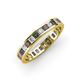 4 - Rebica 3.00 mm Princess Cut Lab Created Alexandrite and Lab Grown Diamond Eternity Band 