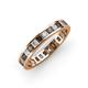 4 - Rebica 3.00 mm Princess Cut Smoky Quartz and Lab Grown Diamond Eternity Band 