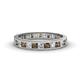 1 - Rebica 3.00 mm Princess Cut Smoky Quartz and Lab Grown Diamond Eternity Band 
