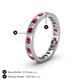 5 - Rebica 3.00 mm Princess Cut Ruby and Lab Grown Diamond Eternity Band 