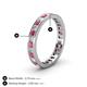 5 - Rebica 3.00 mm Princess Cut Rhodolite Garnet and Lab Grown Diamond Eternity Band 