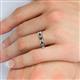6 - Rebica 3.00 mm Princess Cut Lab Created Alexandrite and Lab Grown Diamond Eternity Band 