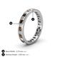 5 - Rebica 3.00 mm Princess Cut Smoky Quartz and Lab Grown Diamond Eternity Band 