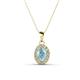 1 - Davina 6x4 mm Oval Cut Aquamarine and Round Diamond Accent Halo Pendant Necklace 