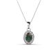 1 - Davina 6x4 mm Oval Cut Lab Created Alexandrite and Round Diamond Accent Halo Pendant Necklace 