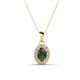 1 - Davina 6x4 mm Oval Cut Lab Created Alexandrite and Round Diamond Accent Halo Pendant Necklace 