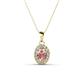 1 - Davina 6x4 mm Oval Cut Morganite and Round Diamond Accent Halo Pendant Necklace 