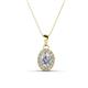 1 - Davina 6x4 mm Oval Cut Lab Grown Diamond and Round Diamond Accent Halo Pendant Necklace 