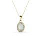 1 - Davina 6x4 mm Oval Cut Opal and Round Diamond Accent Halo Pendant Necklace 