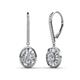 1 - Dahlia Iris Oval Cut and Baguette Diamond Halo Dangling Earrings 