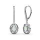 1 - Dahlia Iris Oval Cut Opal and Baguette Diamond Halo Dangling Earrings 