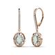 1 - Dahlia Iris Oval Cut Opal and Baguette Diamond Halo Dangling Earrings 