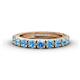 1 - Gracie 3.00 mm Round Blue Topaz Eternity Band 