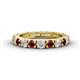 1 - Gracie 3.00 mm Round Red Garnet and Diamond Eternity Band 
