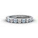 1 - Gracie 3.00 mm Round Aquamarine and Diamond Eternity Band 