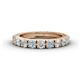 1 - Gracie 3.00 mm Round Aquamarine and Diamond Eternity Band 