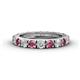 1 - Gracie 3.00 mm Round Pink Tourmaline and Diamond Eternity Band 