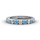1 - Gracie 3.00 mm Round Blue Topaz and Diamond Eternity Band 