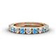 1 - Gracie 3.00 mm Round Blue Topaz and Diamond Eternity Band 