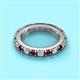 2 - Gracie 3.00 mm Round Red Garnet and Diamond Eternity Band 