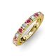 3 - Gracie 3.00 mm Round Rhodolite Garnet and Lab Grown Diamond Eternity Band 