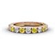 1 - Gracie 3.00 mm Round Yellow Sapphire and Lab Grown Diamond Eternity Band 