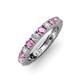 3 - Gracie 3.00 mm Round Pink Sapphire and Lab Grown Diamond Eternity Band 