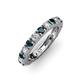 3 - Gracie 3.00 mm Round London Blue Topaz and Lab Grown Diamond Eternity Band 