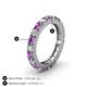 4 - Gracie 3.00 mm Round Amethyst and Lab Grown Diamond Eternity Band 
