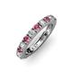 3 - Gracie 3.00 mm Round Pink Tourmaline and Diamond Eternity Band 