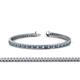 1 - Zahra Princess Cut 2.00 mm Blue Topaz and Diamond Eternity Tennis Bracelet 