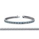 1 - Zahra Princess Cut 2.00 mm London Blue Topaz and Diamond Eternity Tennis Bracelet 