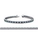 1 - Zahra Princess Cut 2.00 mm Blue and White Diamond Eternity Tennis Bracelet 