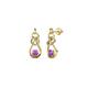1 - Lamisa Amethyst and Diamond Love Knot Dangling Earrings 