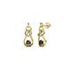 1 - Lamisa Black and White Diamond Love Knot Dangling Earrings 