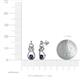 3 - Lamisa Blue Sapphire and Diamond Love Knot Dangling Earrings 