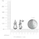 3 - Lamisa White Sapphire and Diamond Love Knot Dangling Earrings 