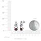 3 - Lamisa Red Garnet and Diamond Love Knot Dangling Earrings 