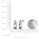 3 - Lamisa Rhodolite Garnet and Diamond Love Knot Dangling Earrings 