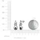 3 - Lamisa Black and White Diamond Love Knot Dangling Earrings 